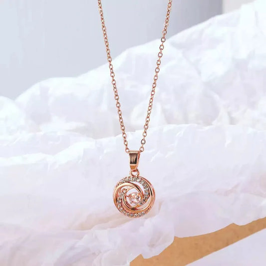 Cubic Zirconia Moving Diamond Necklace Pendant