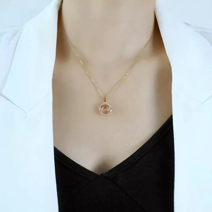 Cubic Zirconia Moving Diamond Necklace Pendant