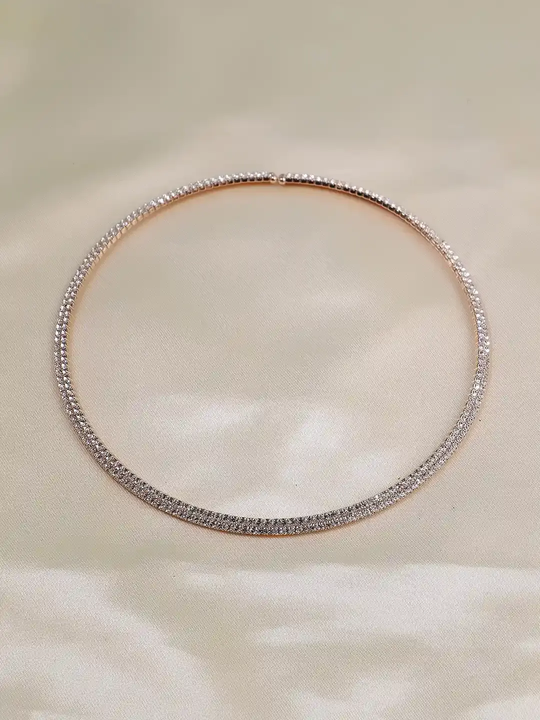 Designer AD stone Rose Gold Hasli necklace