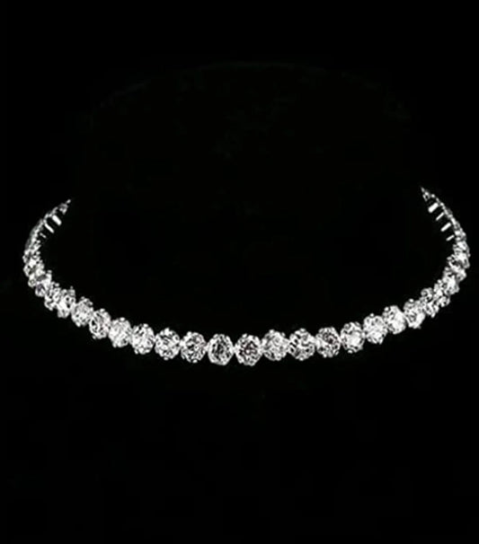 Silver Diamond Hasli Necklace