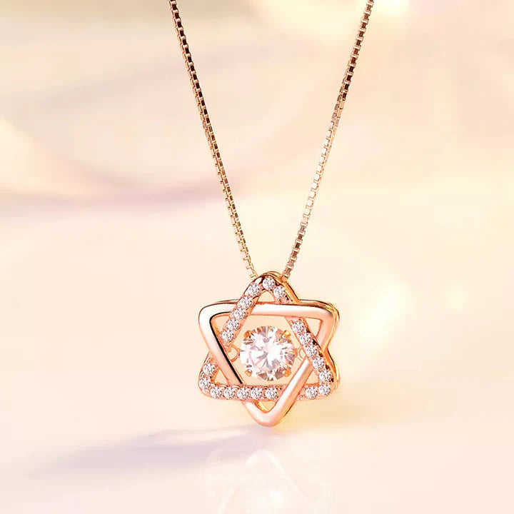 Moving Diamond David of Star Pendant Necklaces