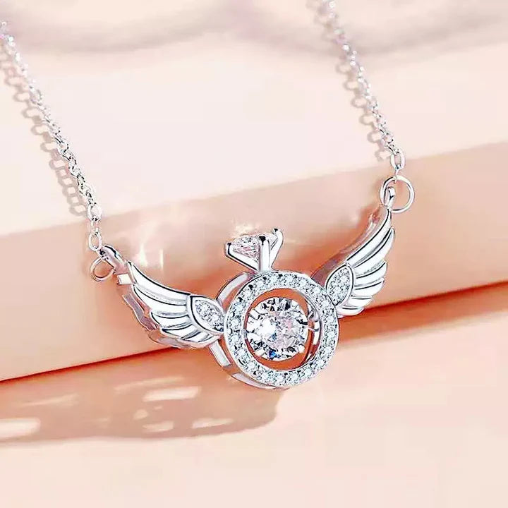 18K Gold & Silver Plated Angel Wings Smart Clavicle Necklace Advanced Feeling Versatile Beating Necklace