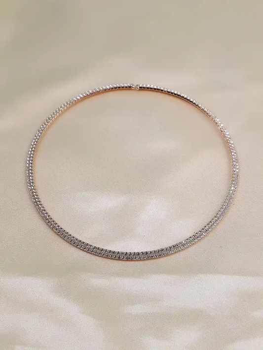 Designer AD stone Rose Gold Hasli necklace